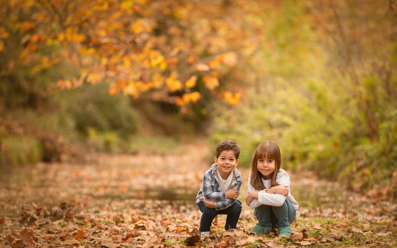 sesión infantil en el bosque